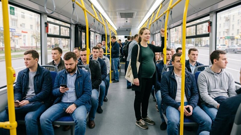 «Уступайте места беременным»